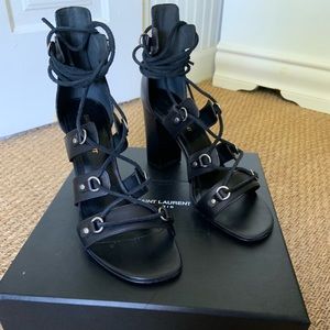 YSL Lace Up Heels. Size 8.